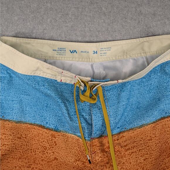 RVCA Two Tone Board Shorts Orange Blue Men’s Size 34 - Picture 7 of 11